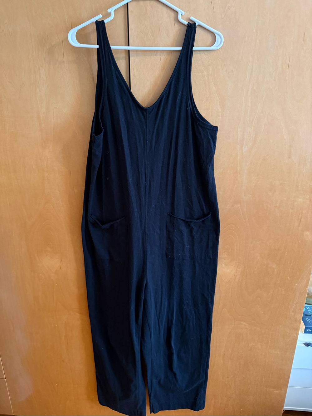 Pact Black Sleeveless V‑Neck Jumpsuit with Pockets